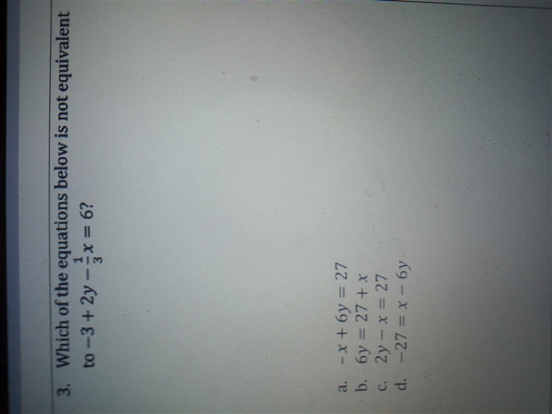 А. - +6y = 27 b by s 27 + с. 2y - 27 d. -27 - bу-example-1