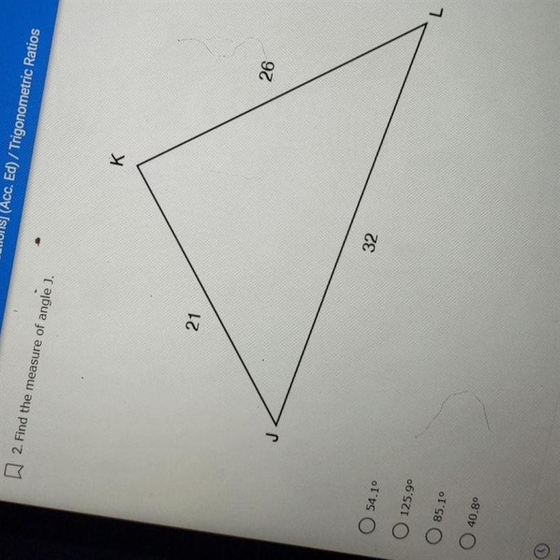 2. Find the measure of angle j.-example-1