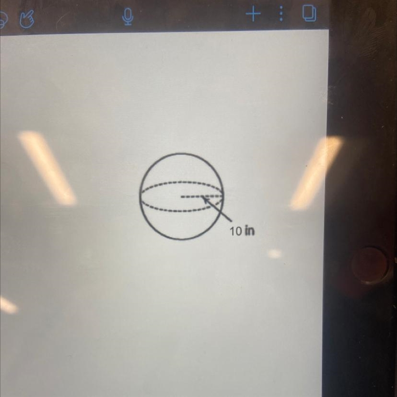 19. Find the Surface Area of the following figure.a. 400 in?b. 100 in?C. 1256.64 in-example-1