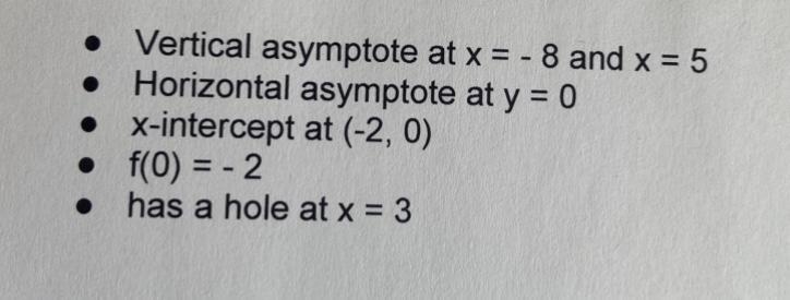 Write an equation of a rational function that satisfies these conditions (picture-example-1