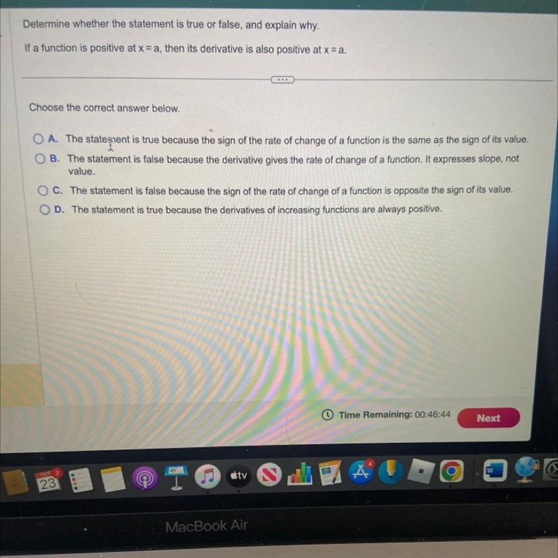 Determine whether the statement is true or false, and explain why. If a function is-example-1