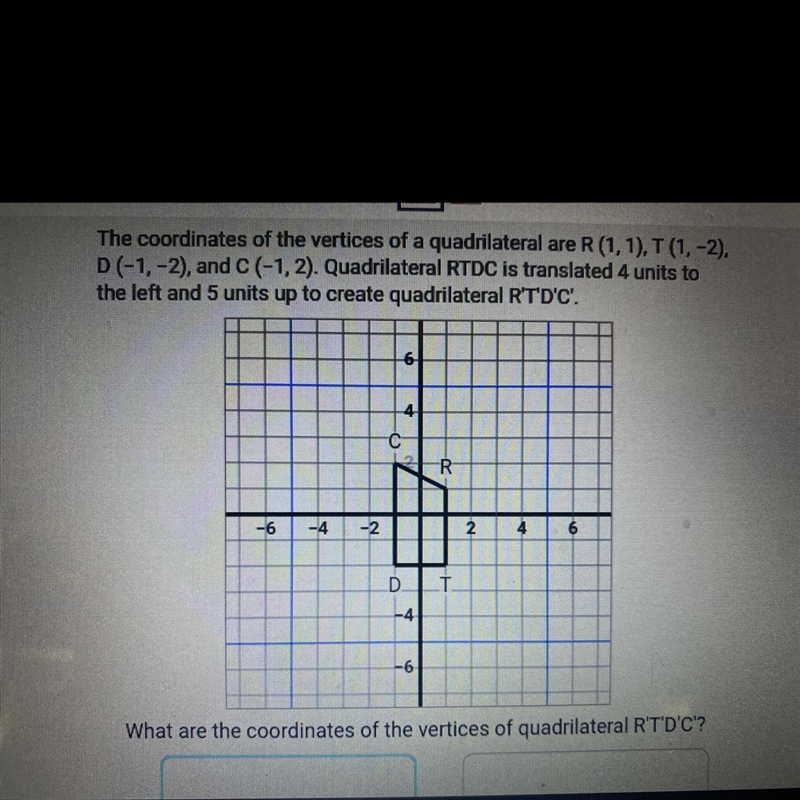 What are the coordinates of the vertices of quadrilateral R’ T’ D’ C’? The initial-example-1