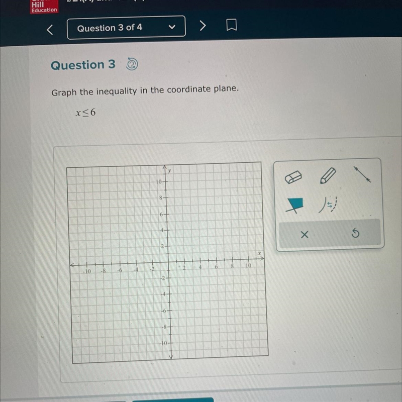 Question 3 of 4 Graph the inequality.-example-1