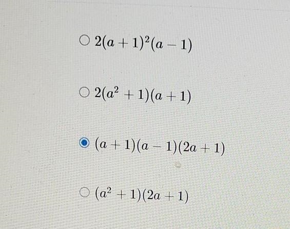 What are the factors of 2a3 + a² + 2a + 1?-example-1