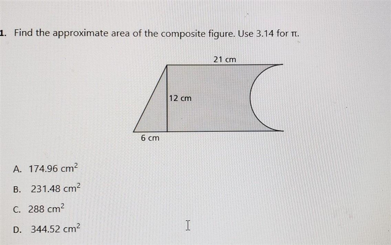 Find the approximate area of a composite figure used 3.14 for pi-example-1