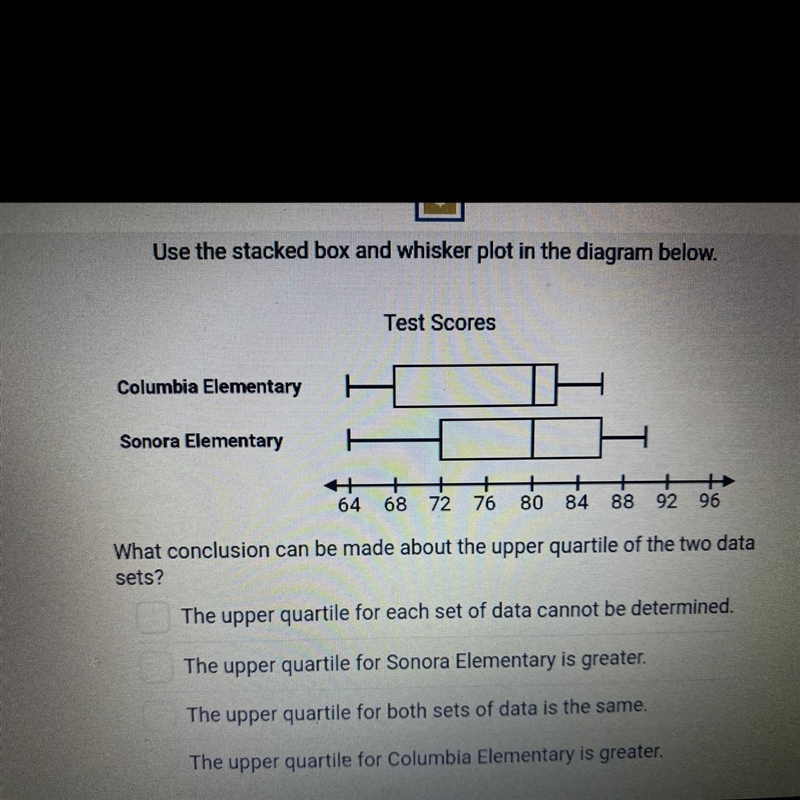 Use the stacked box and whisker plot in the diagram below. What conclusion can be-example-1