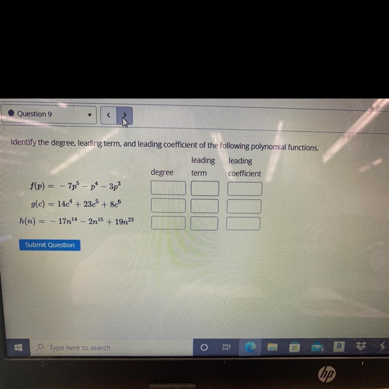 HW ASSIGNMENT, this subject in polynomials confuse me because there are so many numbers-example-1