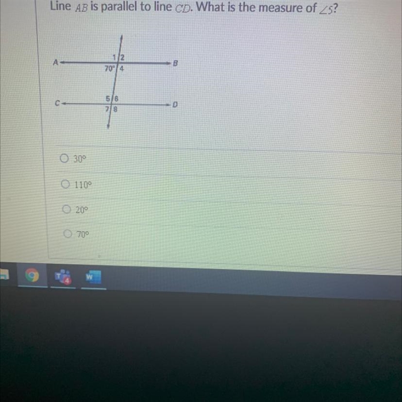 Line AB is parallel to line CD. What is the measure of Zs?A1/2704B5/0D28-example-1