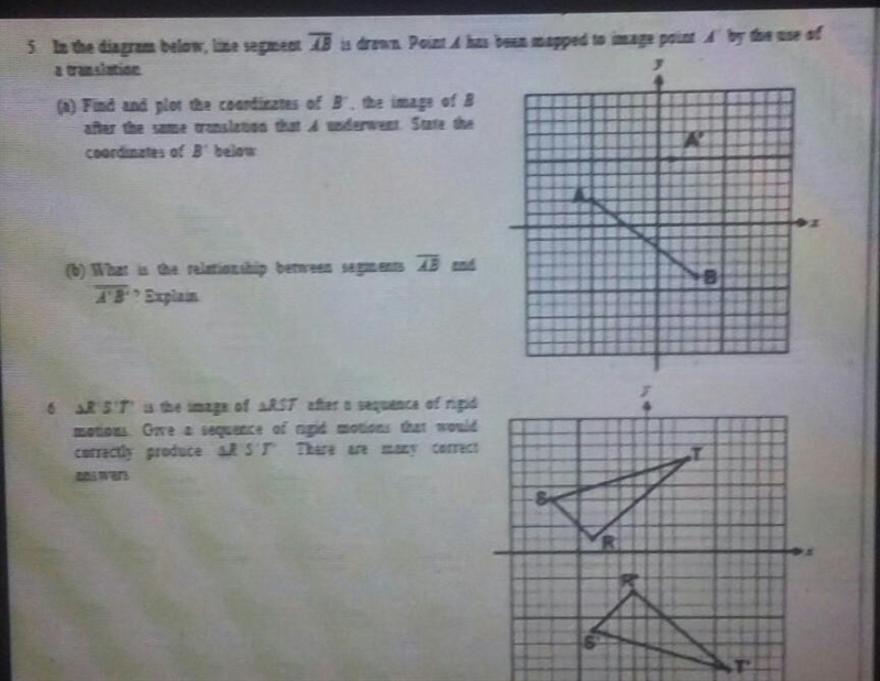 HURRY UP!!!!In the diagram below, line segment AB is drawn. Point A has been mapped-example-1