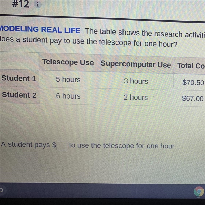 How much does a student pay to use the telescope for one hour?-example-1