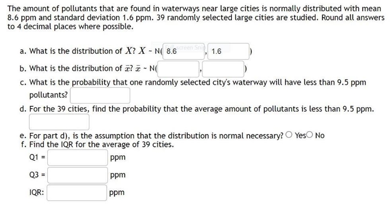 The amount of pollutants that are found in waterways near large cities is normally-example-1