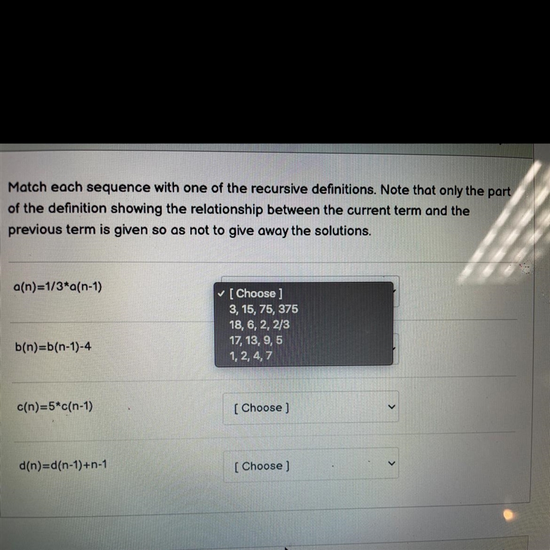 Question is down below drop downs terms are the same for each one-example-1