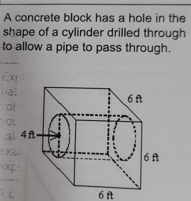 Find the surface area of the outside of the block. taking out the drilled holes.-example-1