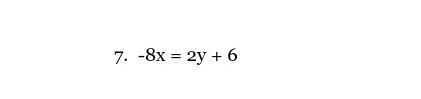 Literal Equations PracticeRewrite so that y is a function of x. Just means - Solve-example-1