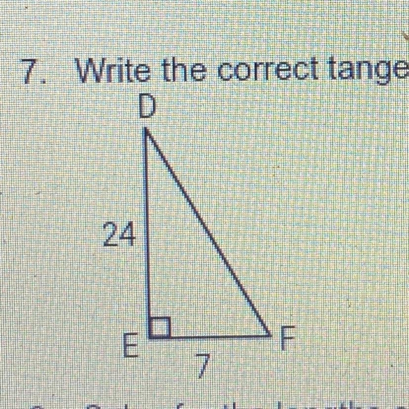 Write the tangent equation to solve for angle f-example-1