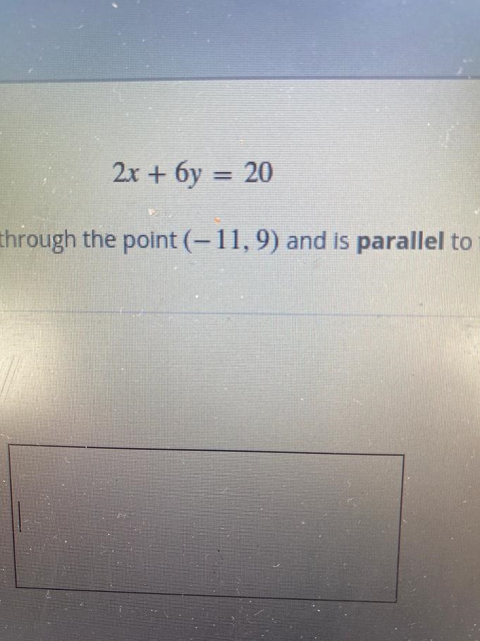 Find the equation of the line which passes through the point (-11, 9) and is parallel-example-2