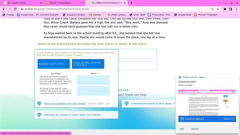 ixl 7th grade math determine the themes................................................................-example-2