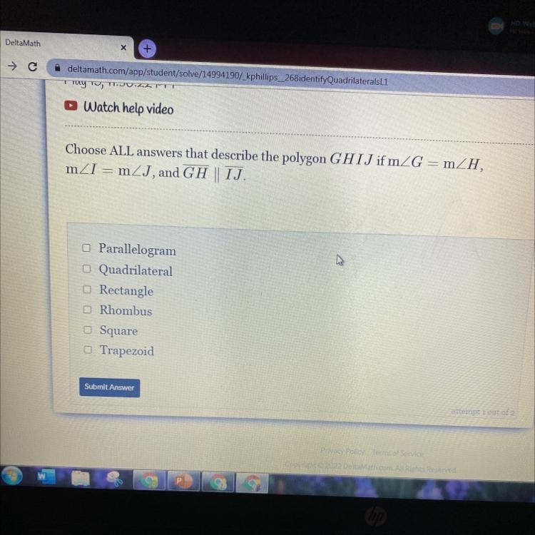 Choose ALL answers that describe the polygon GHIJ if m-example-1