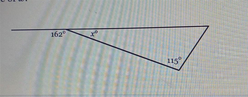 A side of the triangle below has been extended to form an exterior angle of 162⁰.find-example-1