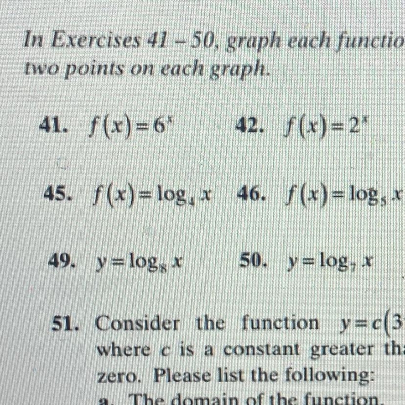 Question 41.Graph each function in its inverse on the same set of axis? Label two-example-1