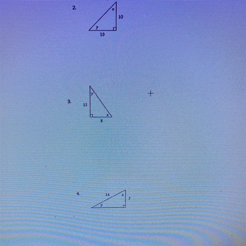 Can someone please help me.Number 2.I just need to solve for x and y using trigonometry-example-1