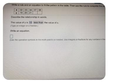 Write a rule and an equation to fit the pattern in the table. Then use the rule to-example-2