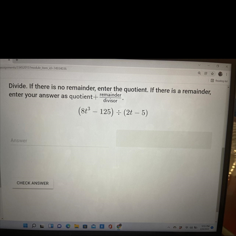 Divide if there is no remainder enter the quotient if there is a remainder enter your-example-1