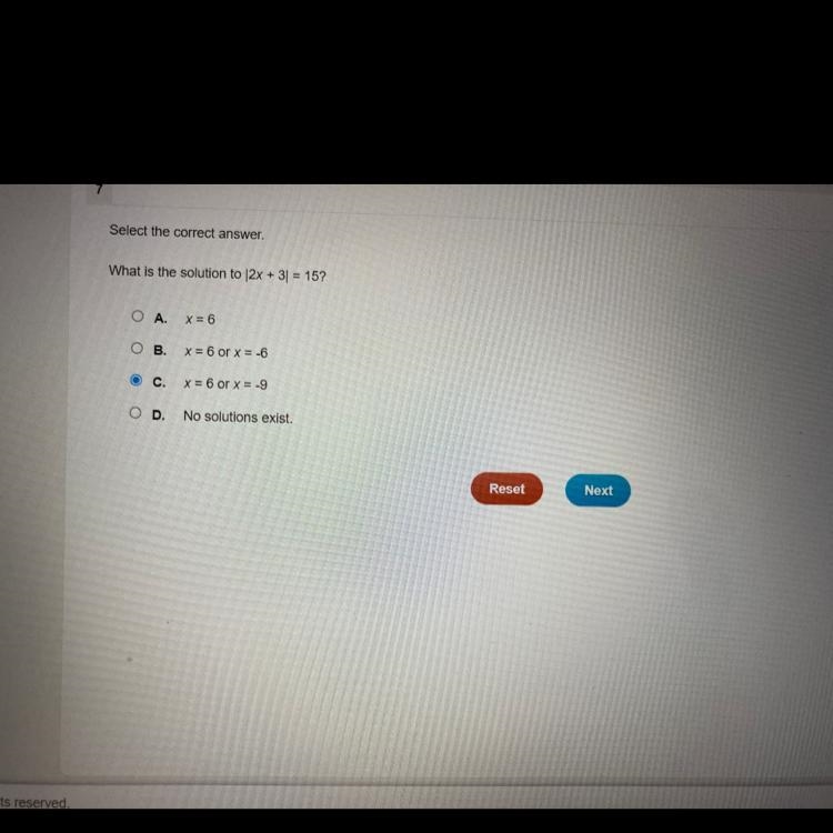 What is the solution to |2x+3|=15-example-1