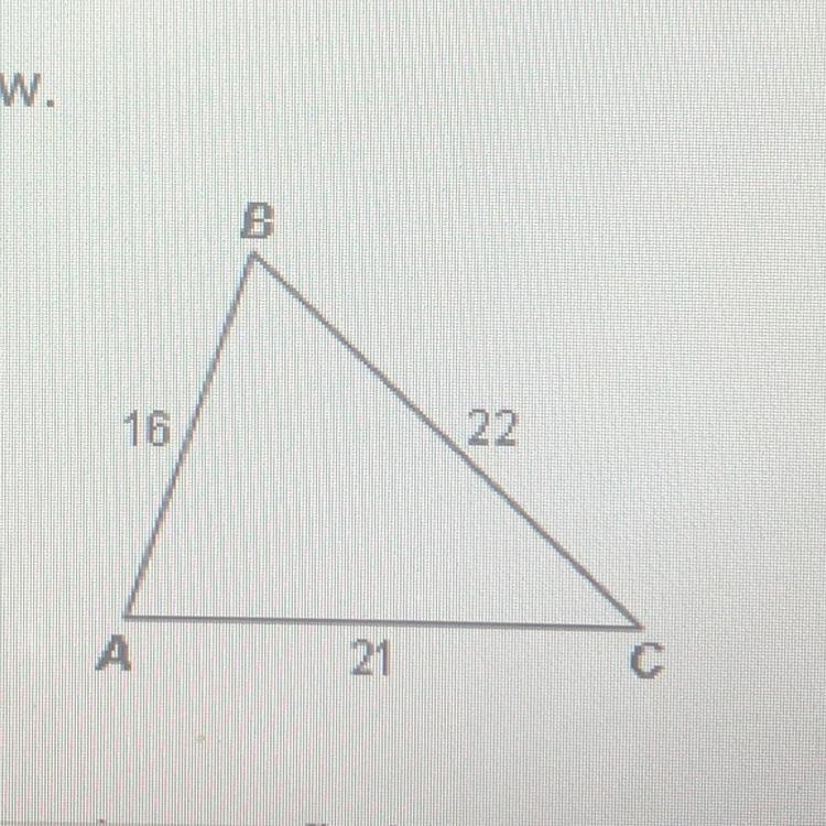 Solve the triangle below. Use the law of cosines to find the measure of angle C.Use-example-1