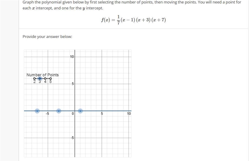 Check PictureGraph the polynomial given below by first selecting the number of points-example-1