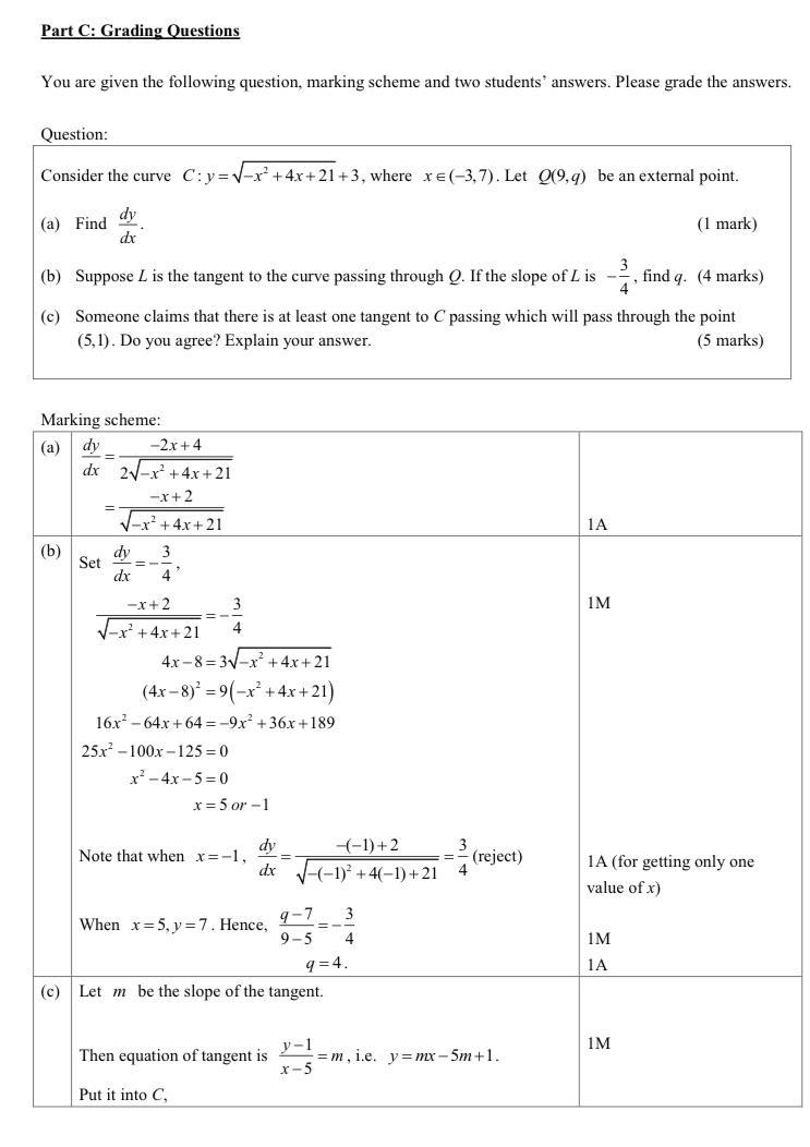 hi this question is kinda creativeso the first two pictures is the marking scheme-example-1