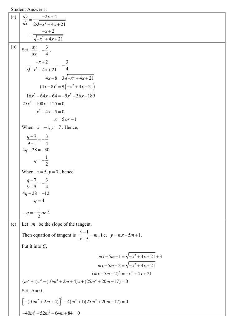 hi this question is kinda creativeso the first two pictures is the marking scheme-example-3