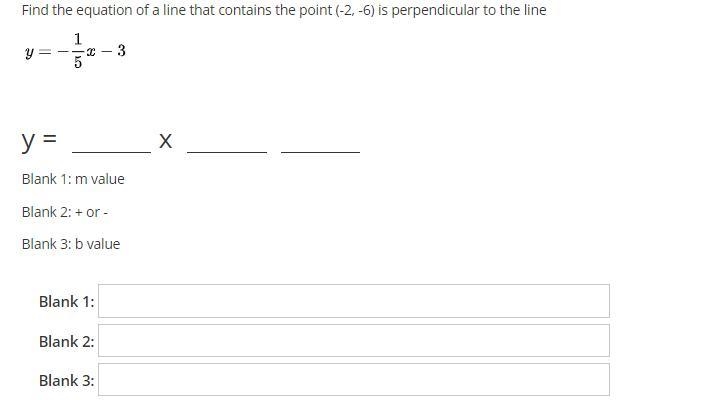 Find the equation of a line that contains the point (-2, -6) is perpendicular to the-example-1