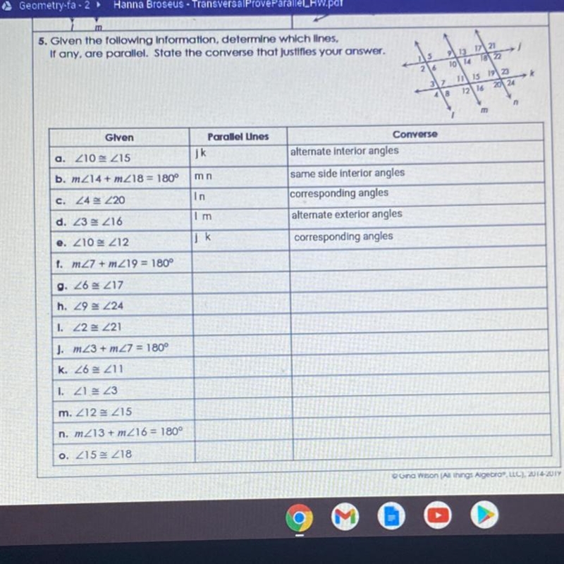 Please help me finish!!Given the following information determine which lines if any-example-1