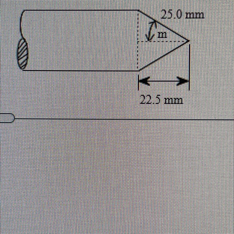 Find the angle of taper on the steel bar shown if it is equal to twice.-example-1