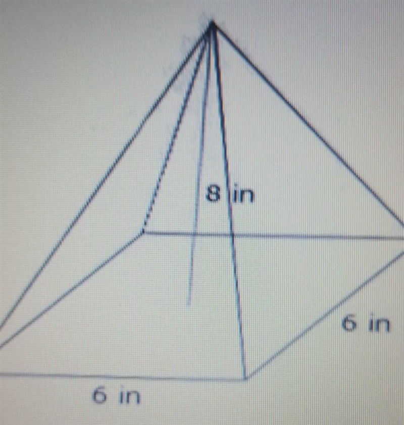 Use the pyramid to the right. Find (a) the slant height, (b) the lateral area of the-example-1