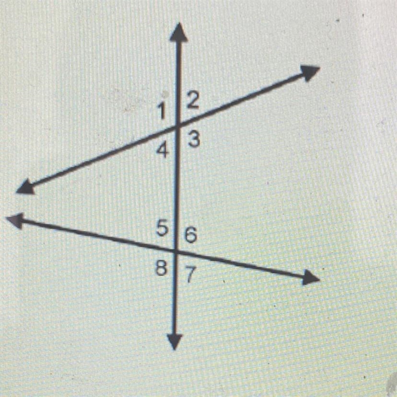 In the diagram, which pair of angles are corresponding angles? O <1 and <8 O-example-1