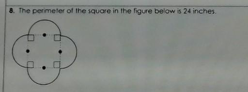 Find the area of the figure, use pi as 3.14The perimeter of the square in the figure-example-1