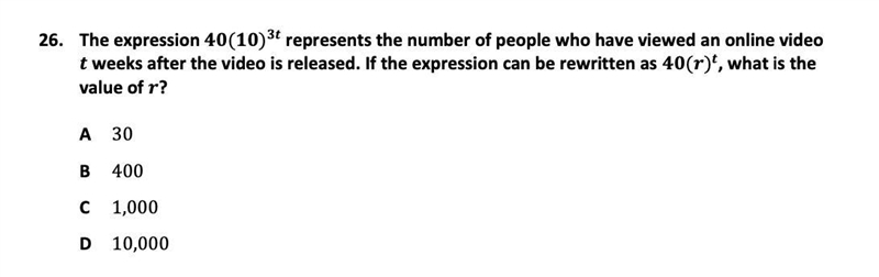 The expression 40(10)3t represents the number of people who have viewed an online-example-1