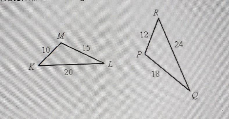 Determine if the figures are similar. If timilar write a similarity statement and-example-1