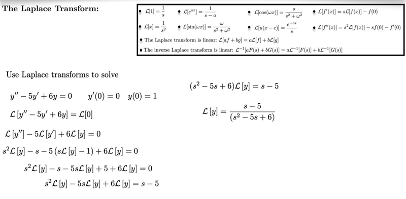 Problem 2: Use the Laplace Transforms to solve: y'' - y' - 2y= 1 - x , \\ y(0) =y-example-1