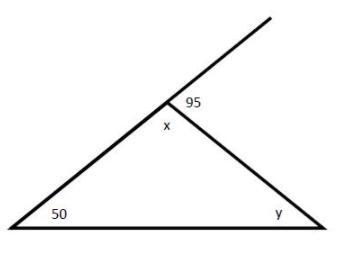 Find the missing values X and Y on the triangle below-example-1