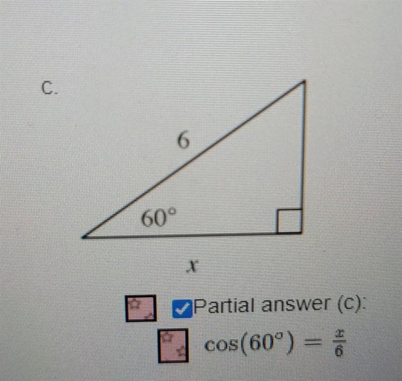 d. For part (c), use the complement of the reference angle to write a different equation-example-1