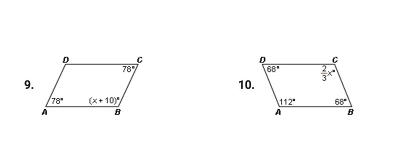 I really need help with number 9 find the value of x that makes abcd a parallelogram-example-1