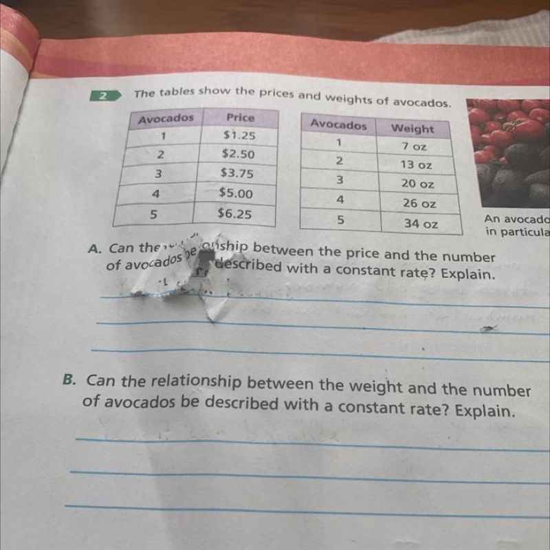 A. Can the relationship between the price and the number of avacados be described-example-1