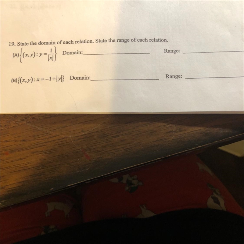 State the domain of each relation. State the range of each relation.A) (x,y): y= 1/B-example-1