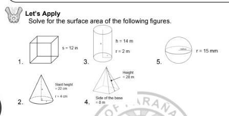 Let's Apply Solve for the surface area of the following figures. ​ please i need this-example-1