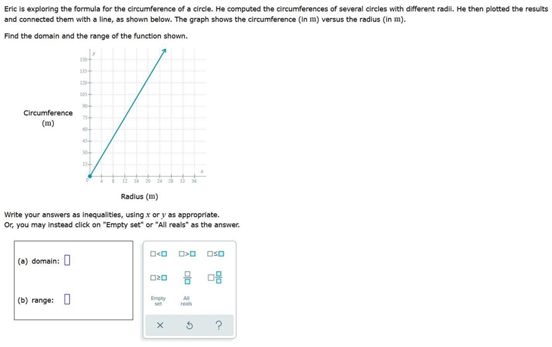 Eric is exploring the formula for the circumference of a circle. He computed the circumferences-example-1