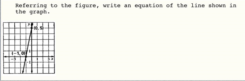 Referring to the figure, write an equation of the line shown in the graph:-example-1