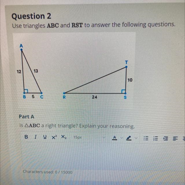 Is Abc A right triangle? (HELP)-example-1